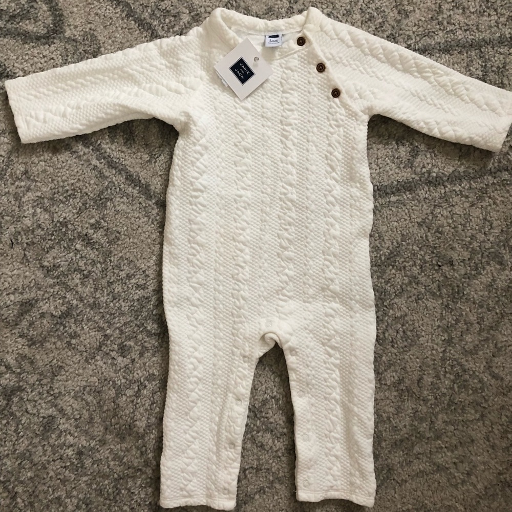 Janie & Jack Cable Baby Knit Jumpsuit